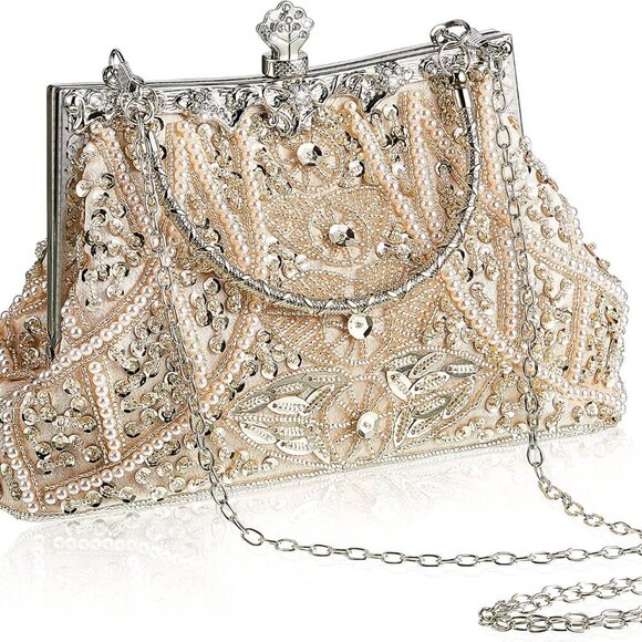 1920s Vintage Beaded Clutch Evening Bag Formal 1920s Accessories for Women Weddi - Picture 1 of 7